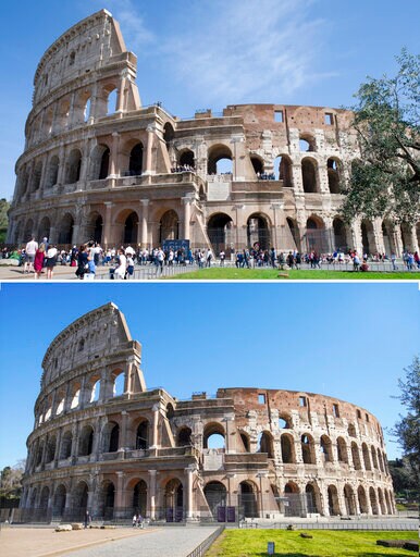 AP PHOTOS: Rome's Eternally Packed Tourist Sites Emptied