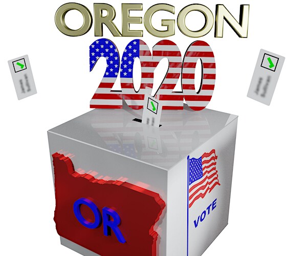 oregon 2020 election ballot box illustration