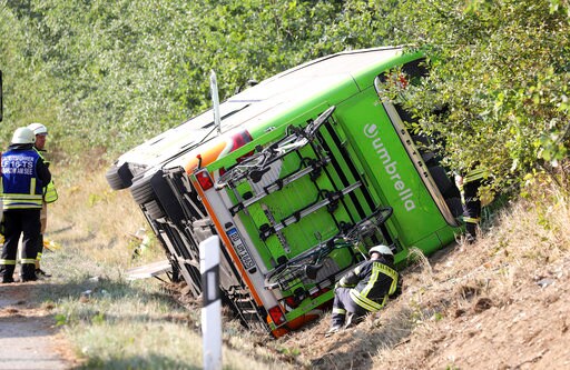Long-distance Bus Overturns on German Highway, 16 Hurt