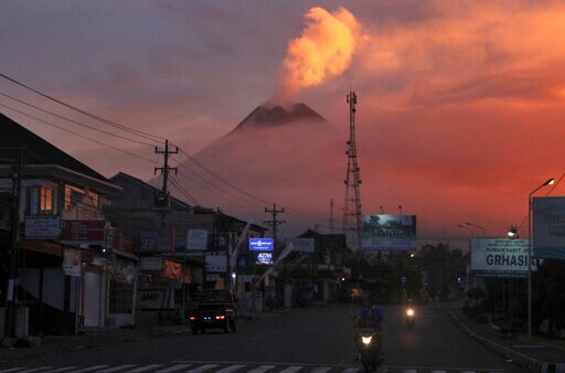 Lava Streams from Crater as Indonesia's Mount Merapi Erupts