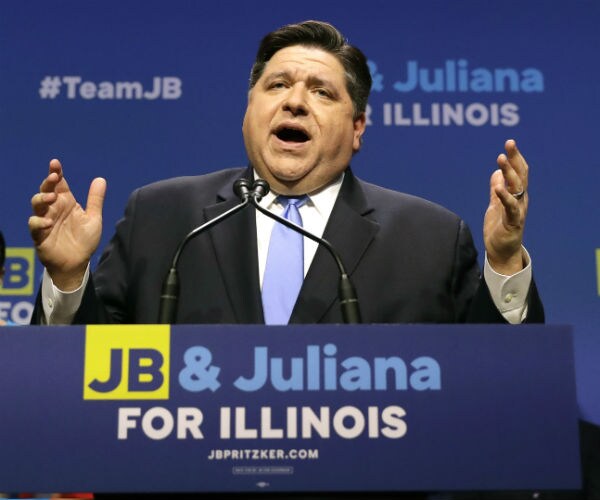 Gov. J.B. Pritzker is shown