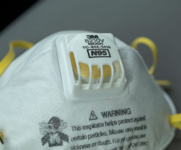 an n-95 mask is shown