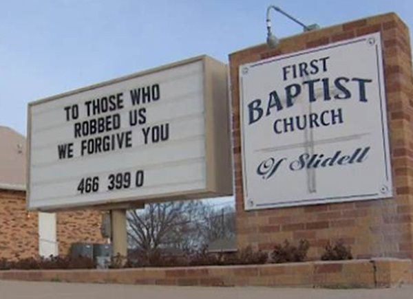 Texas Church: We Forgive Those Who Trespass — and Steal