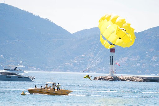 T.J. Miller Parasails into Cannes for 'The Emoji Movie'