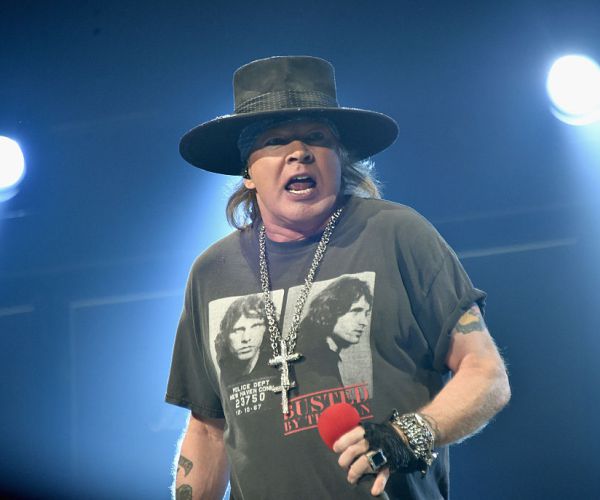 singer axl rose of ac/dc performs during the rock or bust tour at madison square garden.