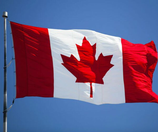 canada's red and white flag is shown