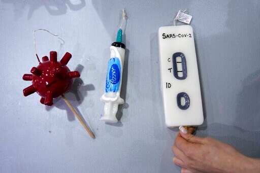 COVID-themed Candles on Sale in Greece for Orthodox Easter