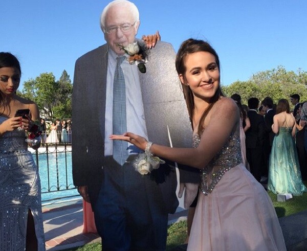 High Schooler Takes Life-Size Bernie Sanders Cutout to Prom 