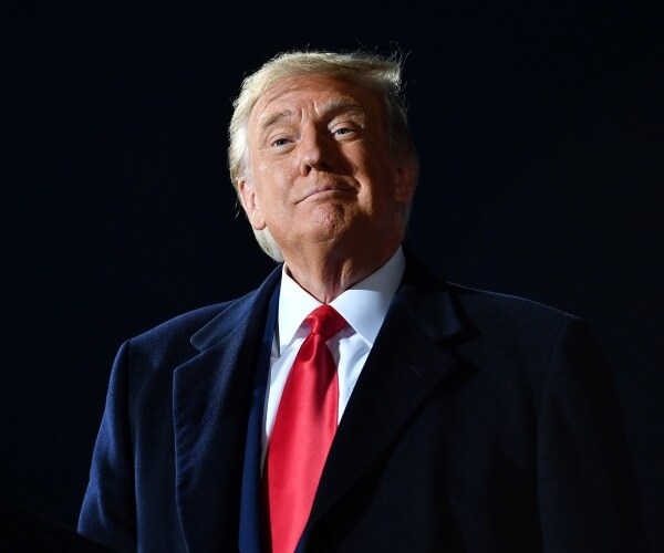 president donald trump at a rally in swanton ohio