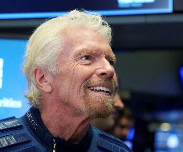 branson in a blue tracksuit at the nyse