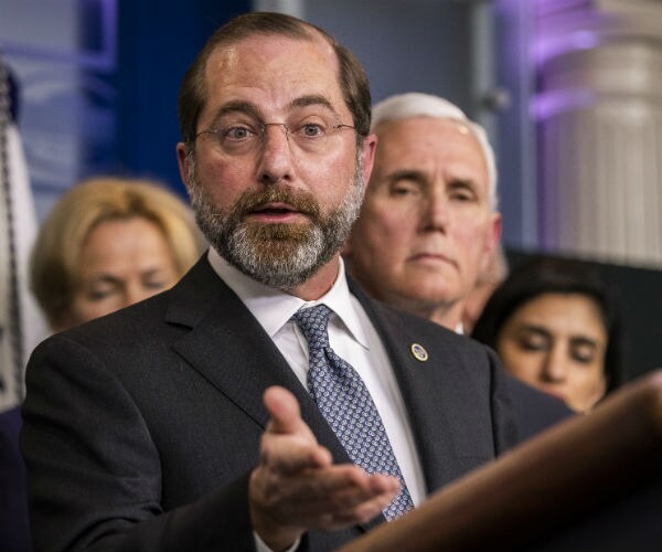 alex azar, with vice president mike pence, and other members of the coronavirus task force speaks to reporters