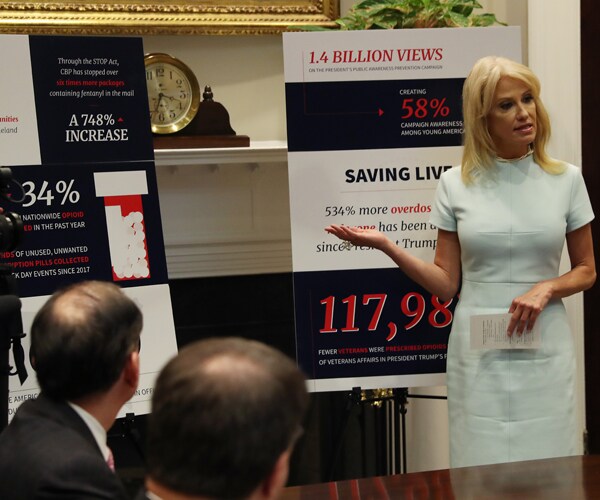 White House counselor Kellyanne Conway during a discussion about the opioid epidemic