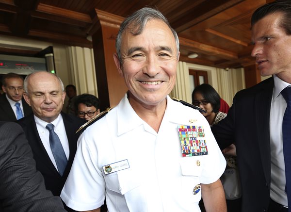 Harry B. Harris Jr.  is seen in his navy uniform