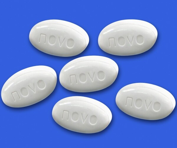 white pills with 'Novo' on them