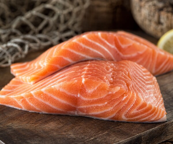 Fresh salmon fillets