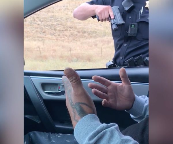 Cop Points Gun for 9 Minutes At Car's Shuffling Passenger