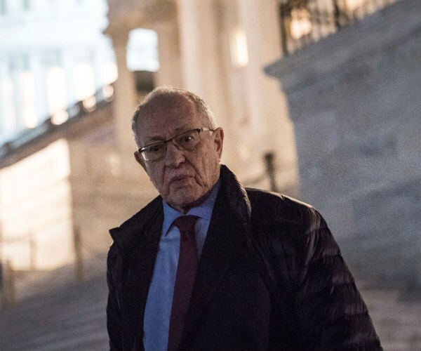 Alan Dershowitz, is seen  outside of the us capitol 
