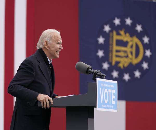 Biden Slams Perdue, Loeffler for Backing Trump Efforts to Overturn