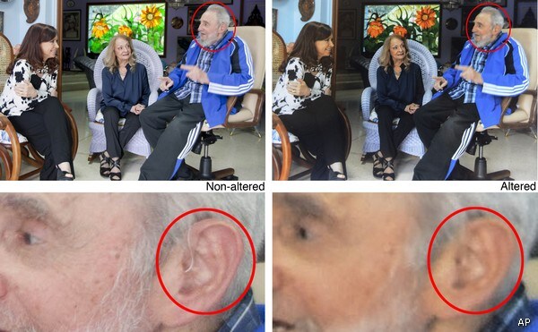 AP: Cubans Altered Fidel Photos to Remove Hearing Aid