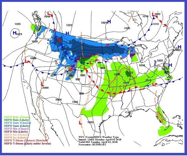 Southern U.S. Storms Capped by Snow No April Fool