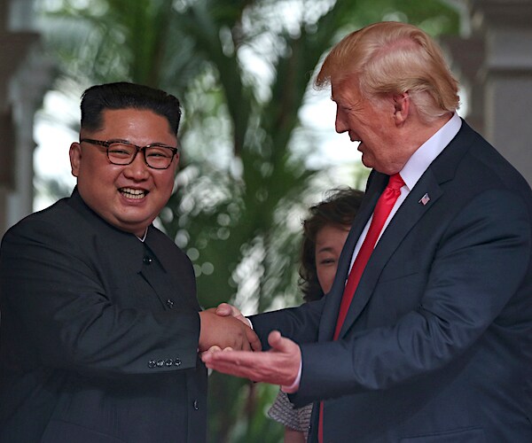 kim jong un and president donald trump meet during a denuclearization summit
