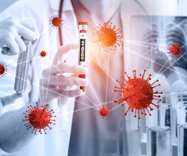 scientists researching COVID treatments