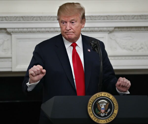 donald trump is shown speaking in the white house