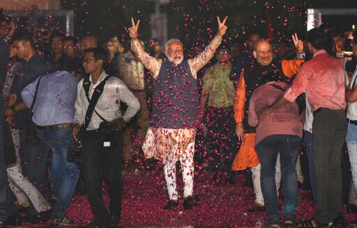 Indian Prime Minister Meets Party Leaders after Election Win