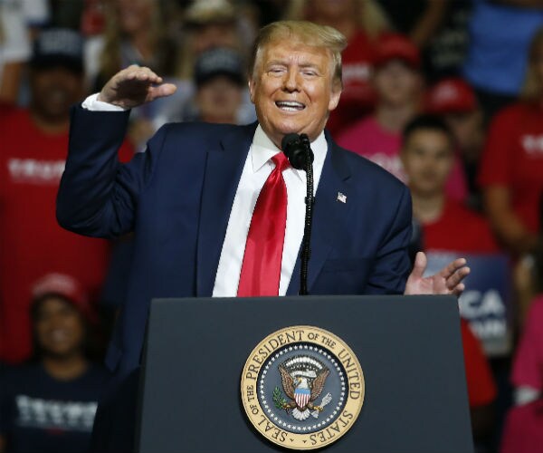 president donald trump speaks during a rally in tulsa