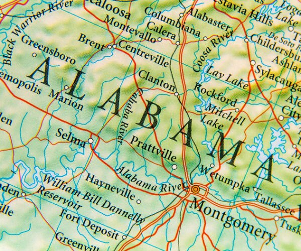 map of the state of alabama