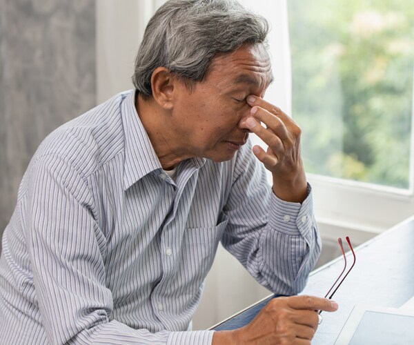 A man suffering from sinusitis