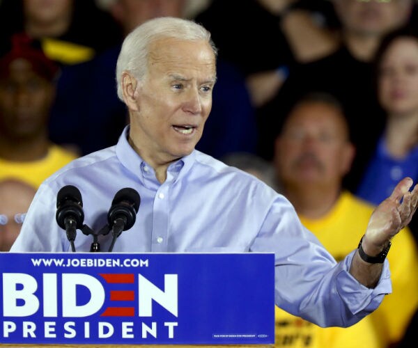 democratic presidential candidate and former vice president joe biden making a campaign speech