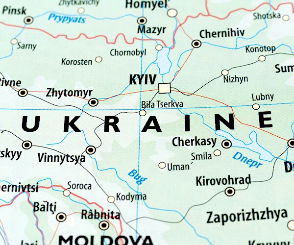 a map of ukraine homing in on kyiv and the capital region