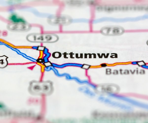map showing ottumwa, iowa