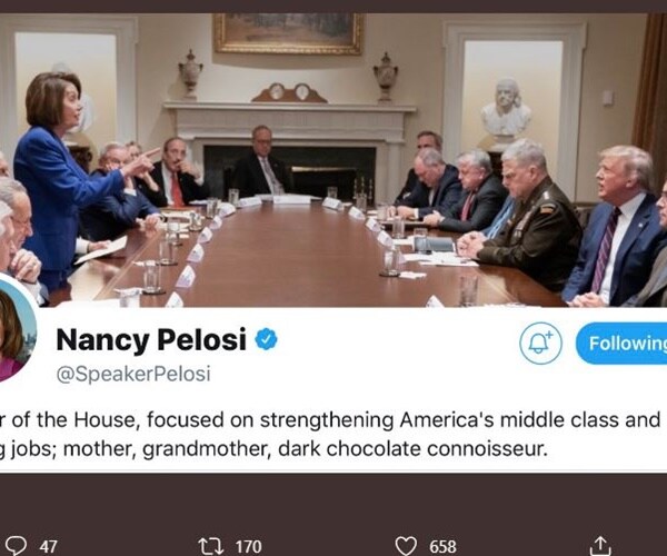 Pelosi Uses Trump's Tweeted Photo as Badge of Honor