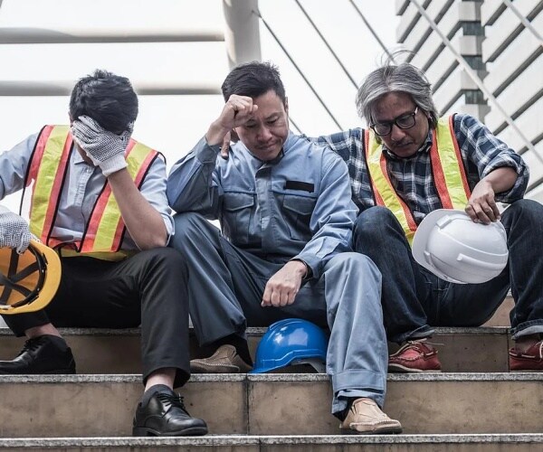 construction workers looking worn out