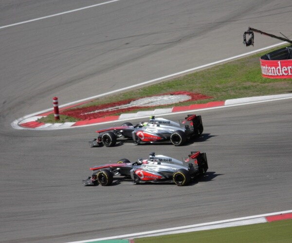 Formula 1 cars on the track