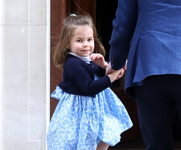Princess Charlotte Works the Cameras as She Arrives to See Her New Royal Baby Brother