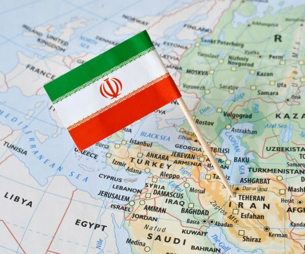 flag of iran on map of iran
