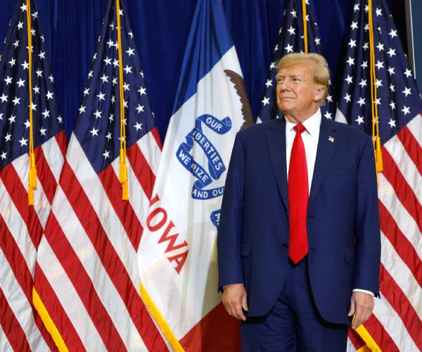 Former President Donald Trump speaks at a rally