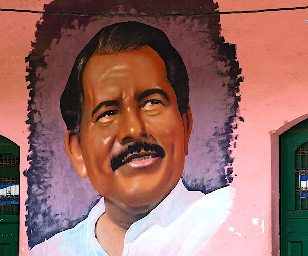 the portrait of the president of the country, Daniel Ortega is displayed in public places regularly