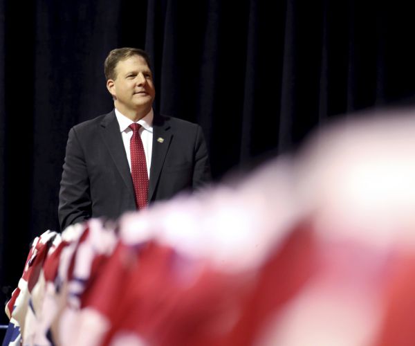 new hampshire gov. chris sununu at a fundraising event for vice president mike pence.