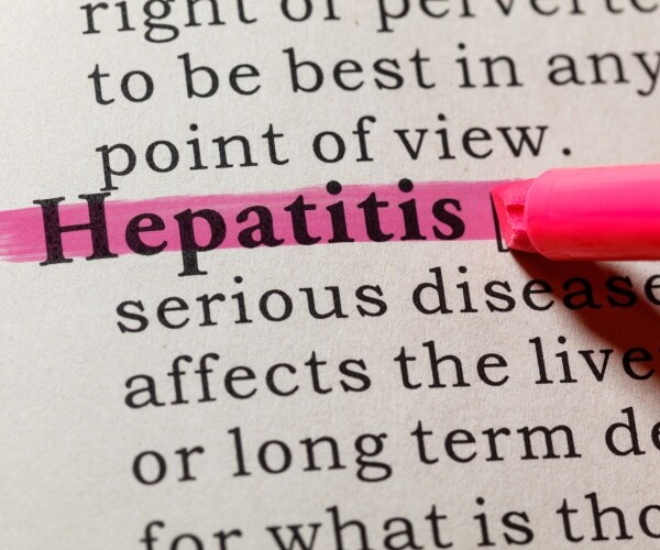 Hepatitis is highlighted in book with definition