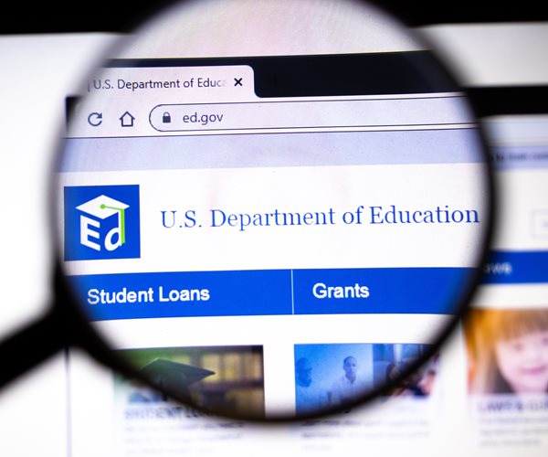 Department of Education search on a computer