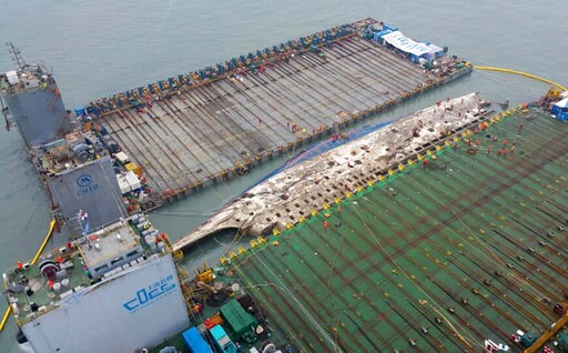 How Do You Lift 6,800-ton Ferry from Seafloor? Delicately