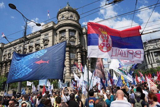 Thousands in Serbia Mark 6 Months since a Train Station Canopy Crash That Triggered Mass Protests