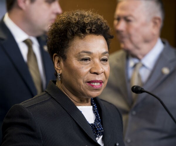 rep. barbara lee wearing a white blouse and navy suit