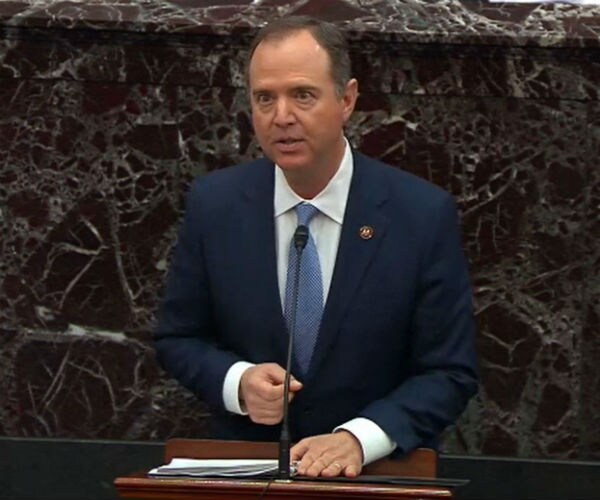 House Intelligence Chairman Adam Schiff is shown during the impreachemtn proceedings against donald trump.