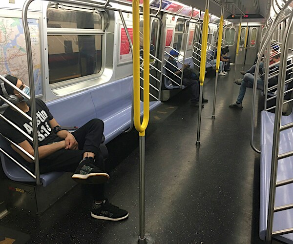 an empty subway car in new york city amid the global coronavirus pandemic