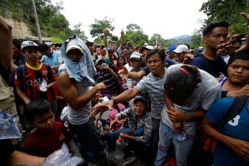 Honduran Migrants Bed Down after Pushing into Guatemala
